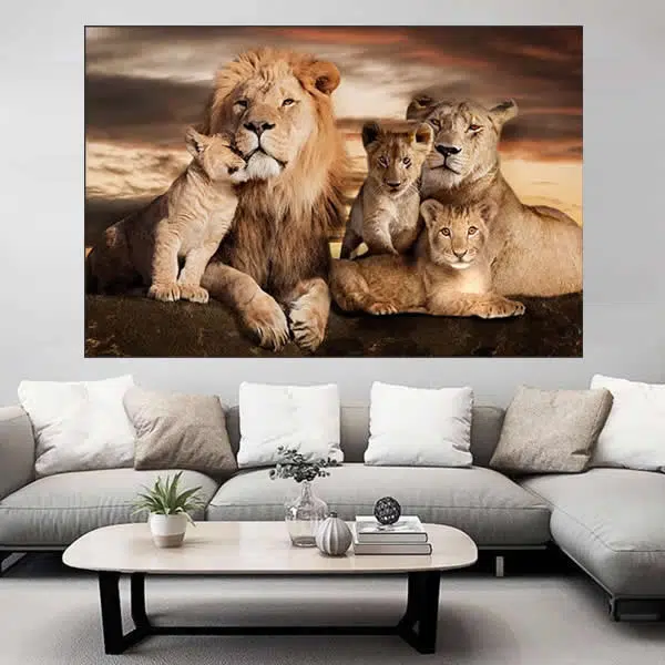 OFERTA RELÂMPAGO - 70%OFF - Família de Leões - 70x105cm - Imagem 4