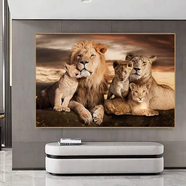 OFERTA RELÂMPAGO - 70%OFF - Família de Leões - 70x105cm - Imagem 2